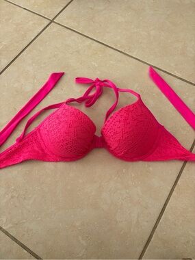 Aerie push up pink bikini top Size 34C